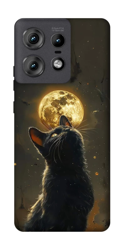 Чохол на Motorola Edge 50 Pro Кіт під місяцем v2 фото 1 з 1