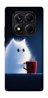 Чехол на Xiaomi Redmi Note 14 Pro 5G Чехол кот с кофе фото 1 из 1