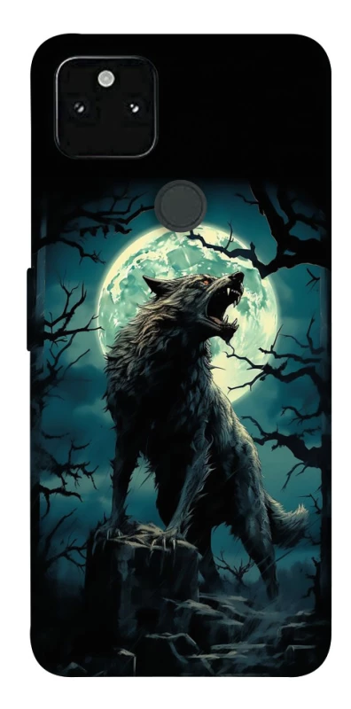 Чохол на Google Pixel 5A Вовк під місяцем фото 1 з 1