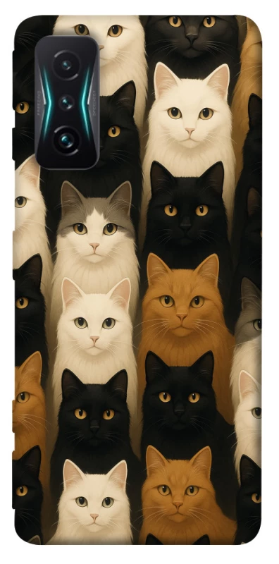 Чохол на Xiaomi Redmi K50 Gaming Colorful Cat Collage фото 1 з 1