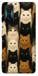 Чехол на Xiaomi Redmi K50 Gaming Colorful Cat Collage фото 1 из 1