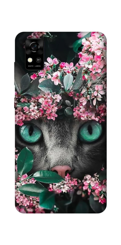 Чохол на ZTE Blade A31 Кіт в квітах фото 1 з 1
