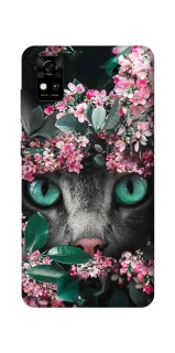 Чохол на ZTE Blade A31 Кіт в квітах фото 1 з 1