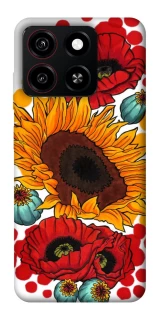 Чехол на ZTE Blade A35 4G Подсолнечники и маки фото 1 из 1
