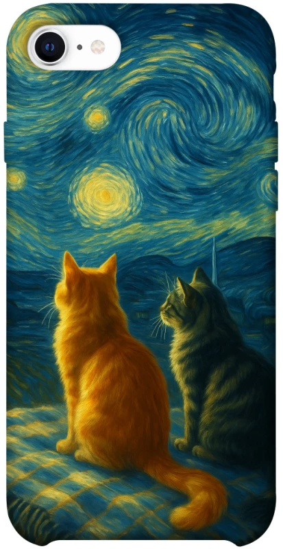 Чохол на Apple iPhone SE (2020) Cats under the stars фото 1 з 1