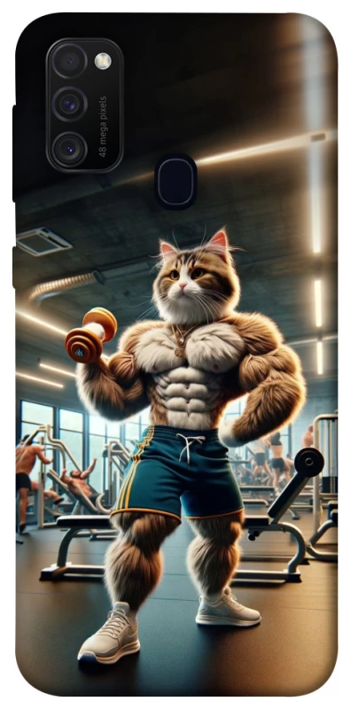 Чехол на Samsung Galaxy M30s / M21 Качок кот фото 1 из 1