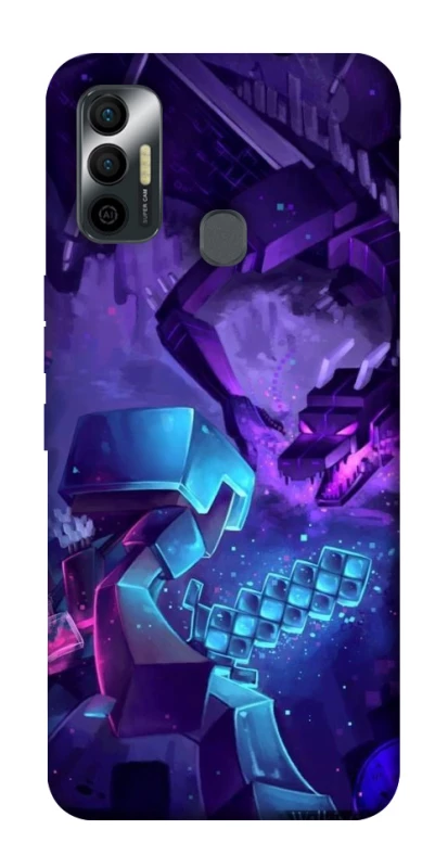 Чехол на TECNO Spark 7 Minecraft dragon фото 1 из 1