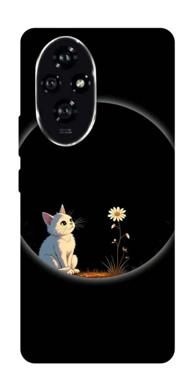 Чехол на Honor 200 Cat and flower фото 1 из 1