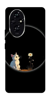 Чехол на Honor 200 Cat and flower фото 1 из 1
