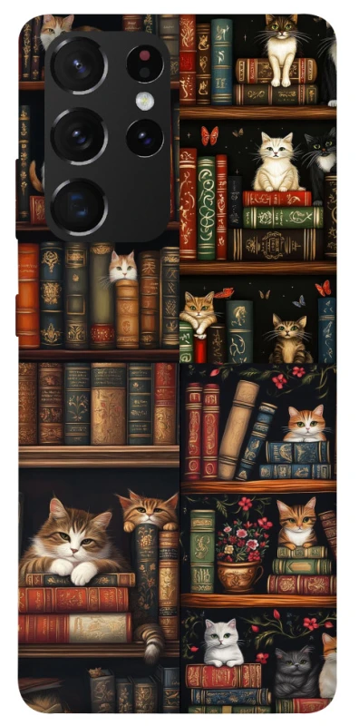 Чохол на Samsung Galaxy S21 Ultra Cats & Books фото 1 з 1
