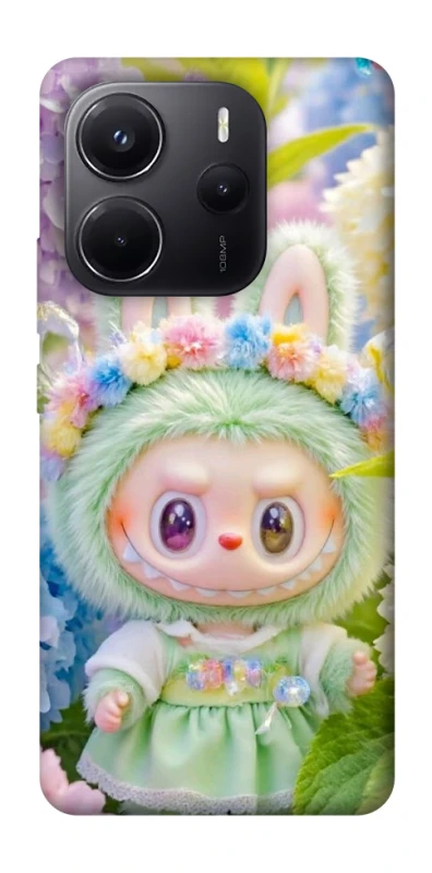 Чохол на Xiaomi Redmi Note 14 5G Labubu & Flowers ver.2 фото 1 з 1