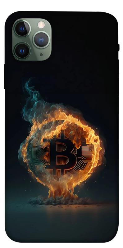 Чохол на Apple iPhone 11 Pro Max (6.5") Fire Bitcoin фото 1 з 1