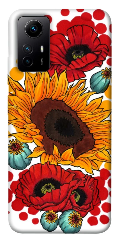 Чохол на Xiaomi Redmi Note 12S Соняшники та маки фото 1 з 1