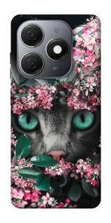 Чехол на TECNO Spark 20 Кот в цветах фото 1 из 1