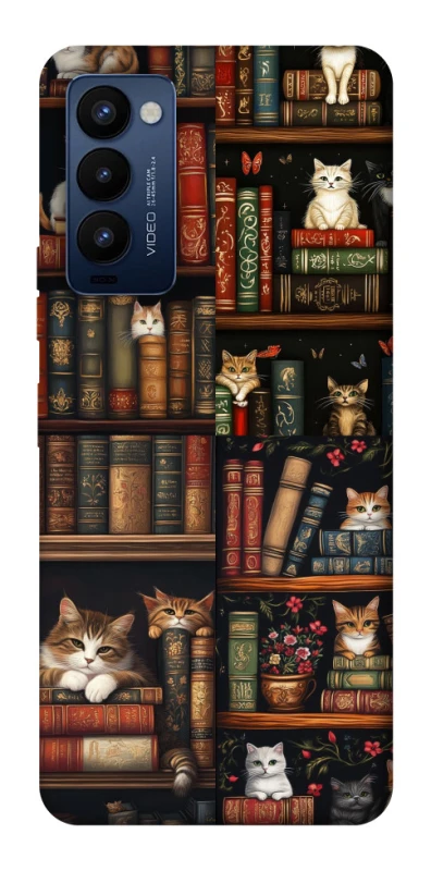 Чехол на TECNO Camon 18 Pro Cats & Books фото 1 из 1