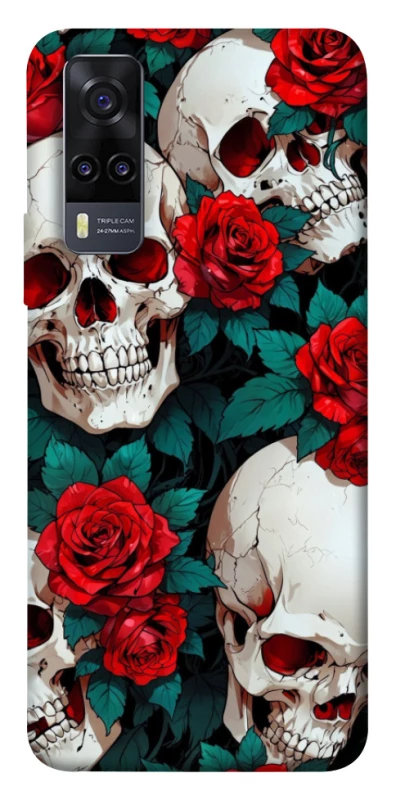 Чохол на Vivo Y31 skull and rose фото 1 з 1