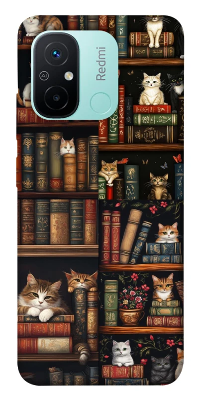 Чохол на Xiaomi Redmi 12C / Poco C55 Cats & Books фото 1 з 1