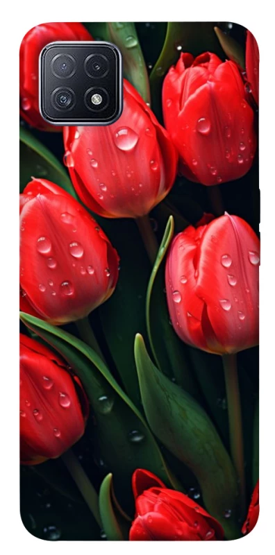 Чохол на Oppo A73 Червоні тюльпани фото 1 з 1
