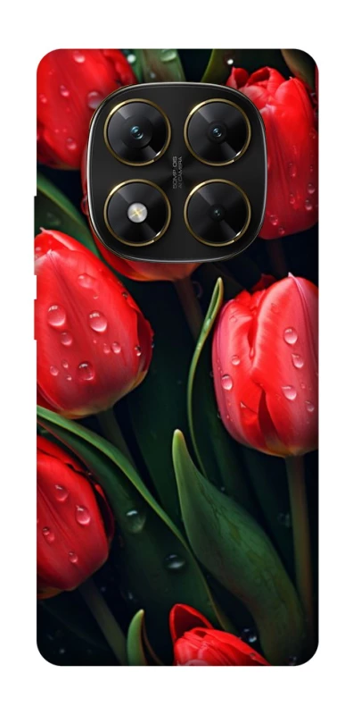 Чехол на Xiaomi Poco X7 Красные тюльпаны фото 1 Чехол на Xiaomi Poco X7 Красные тюльпаны фото 1 из 1