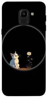 Чехол на Samsung J600F Galaxy J6 (2018) Cat and flower фото 1 из 1