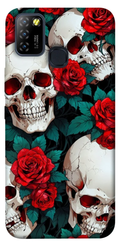 Чохол на Infinix Hot 10 Lite skull and rose фото 1 з 1