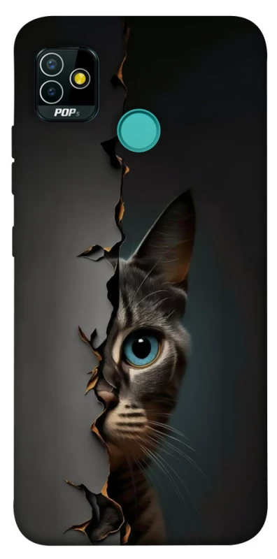 Чохол на TECNO POP 5 Кіт-підглядач v2 фото 1 з 1