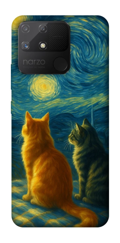 Чохол на Realme Narzo 50A Cats under the stars фото 1 Чохол на Realme Narzo 50A Cats under the stars фото 1 з 1