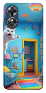Чохол на Oppo A17 crazy cat фото 1 з 1