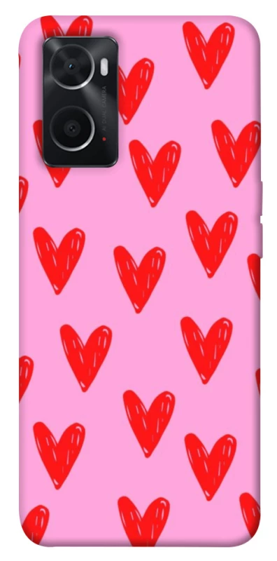 Чохол на Oppo A76 4G Red hearts 2 фото 1 з 1