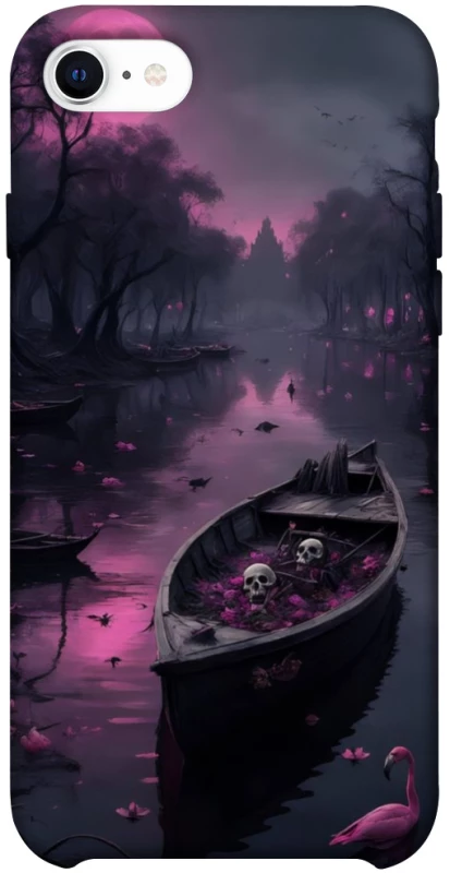 Чохол на Apple iPhone SE (2020) Boat and flamingo фото 1 з 1