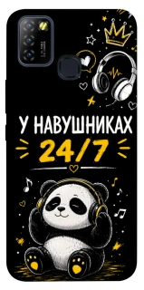 Чехол на Infinix Hot 10 Lite У навушниках 24/7 фото 1 из 1