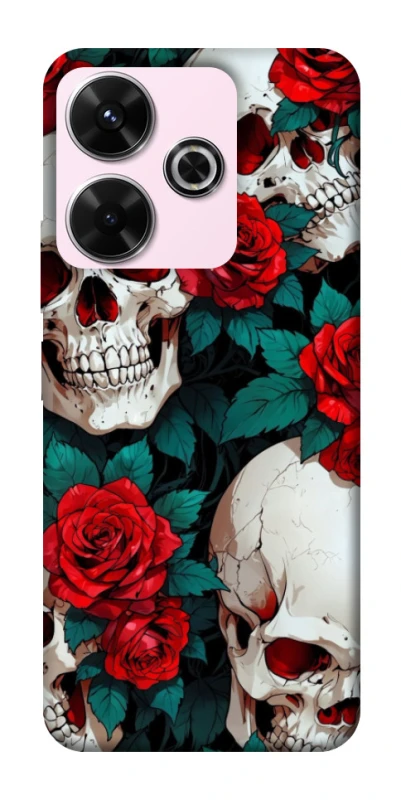 Чохол на Xiaomi Poco M6 4G skull and rose фото 1 з 1