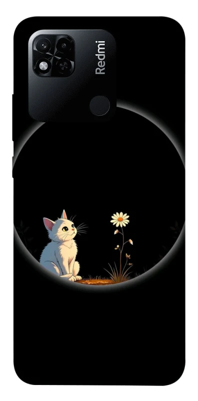 Чехол на Xiaomi Redmi 10A Cat and flower фото 1 из 1