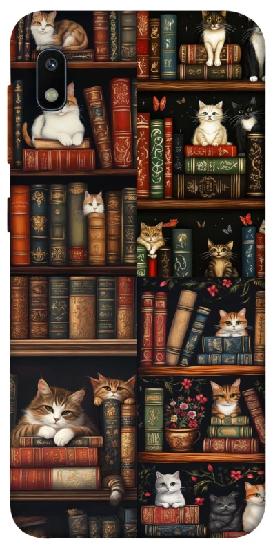 Чехол на Samsung Galaxy A10 (A105F) Cats & Books фото 1 из 1