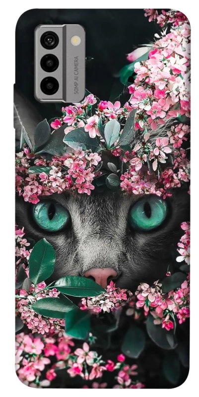 Чехол на Nokia G22 Кот в цветах фото 1 из 1