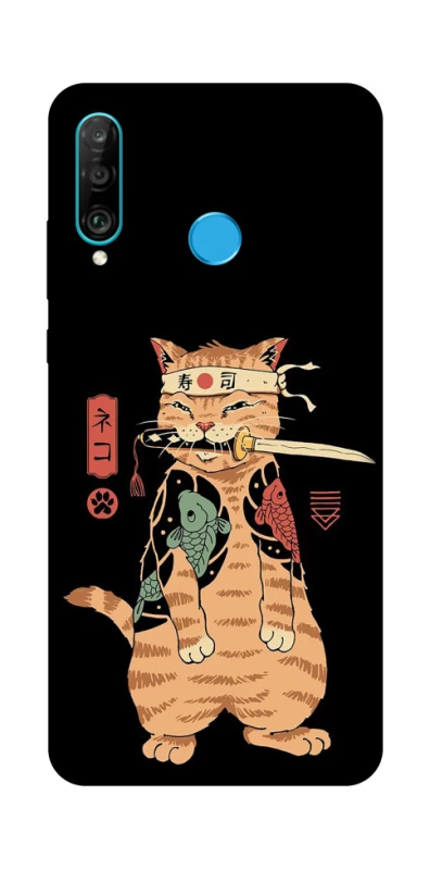 Чохол на Huawei P30 lite Кіт-самурай фото 1 з 1