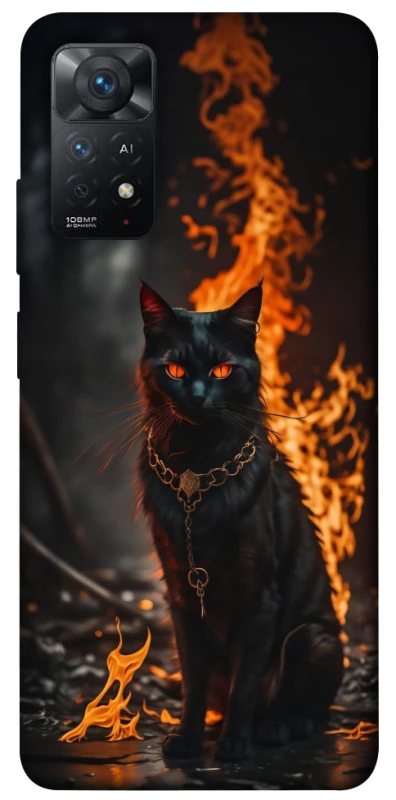 Чехол на Xiaomi Redmi Note 11 Pro 4G/5G Огненный кот фото 1 из 1