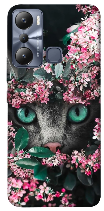 Чохол на Infinix Hot 20i Кіт в квітах фото 1 з 1
