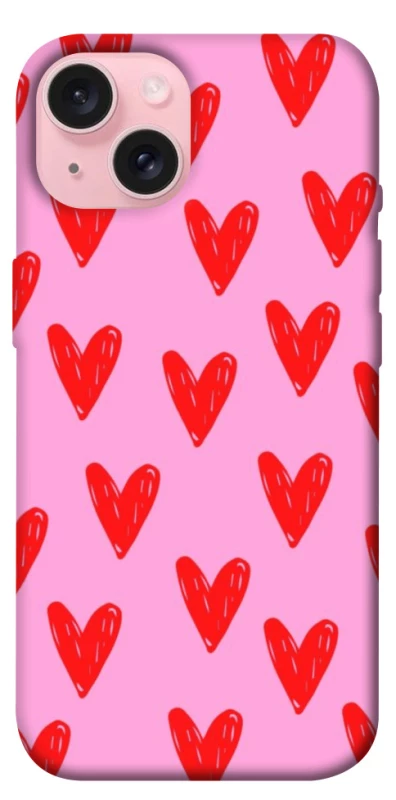 Чехол на Apple iPhone 15 (6.1") Red hearts 2 фото 1 из 1
