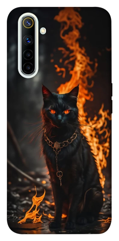 Чехол на Realme 6 Огненный кот фото 1 из 1