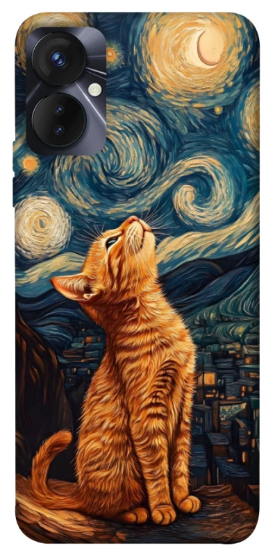 Чехол на TECNO Spark 9 Pro van gogh cat фото 1 из 1