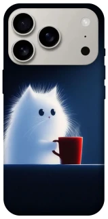 Чехол на Apple iPhone 17 Pro (6.3") Чехол кот с кофе фото 1 из 1