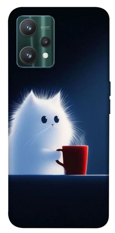 Чехол на Realme 9 Pro Чехол кот с кофе фото 1 из 1