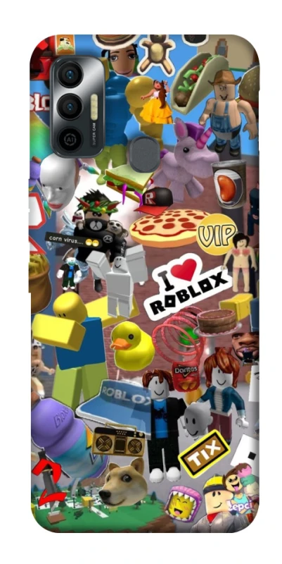 Чехол на TECNO Spark 7 Roblox collage ver.5 фото 1 из 1