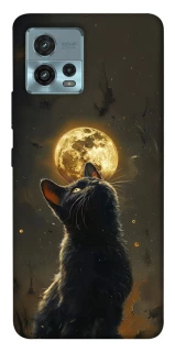 Чохол на Motorola Moto G72 Кіт під місяцем v2 фото 1 з 1