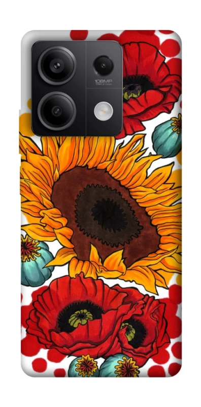 Чохол на Xiaomi Redmi Note 13 5G Соняшники та маки фото 1 з 1