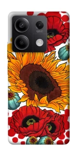 Чохол на Xiaomi Redmi Note 13 5G Соняшники та маки фото 1 з 1