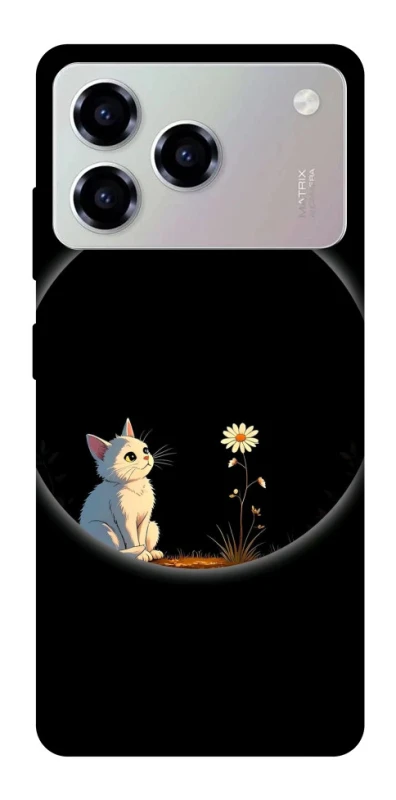 Чехол на ZTE Blade A76 Cat and flower фото 1 из 1