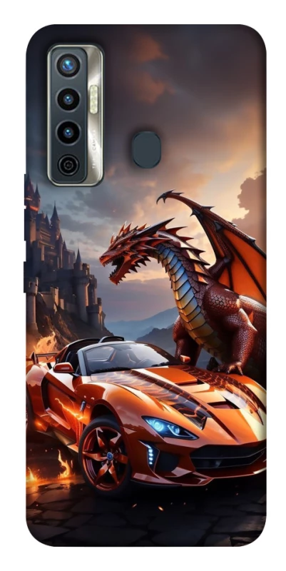 Чехол на TECNO Camon 17 Сar and dragon фото 1 из 1