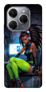 Чехол на TECNO Spark 20 Pro Cyber girl фото 1 из 1